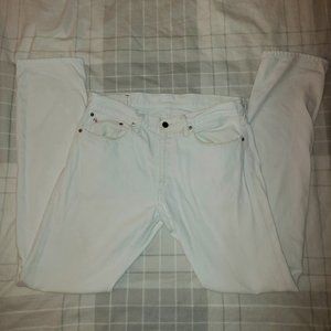 Polo Ralph Lauren White Denim Men's Jeans - 34 x 34 Slim Fit Vintage Embroidery